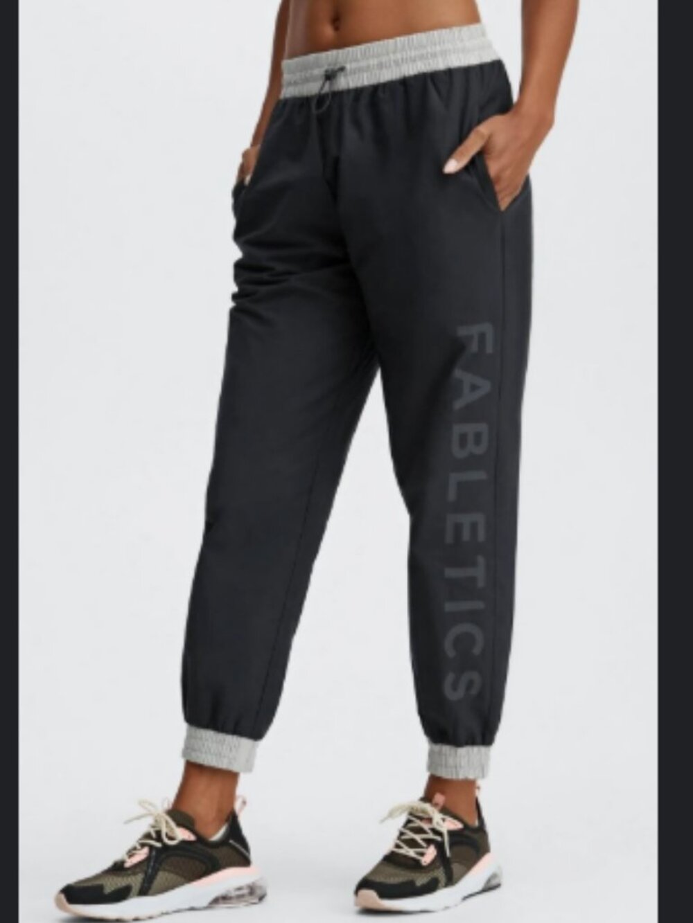 Fabletics Kora Track Pant Black Multi Jogger Size M $85 Retail